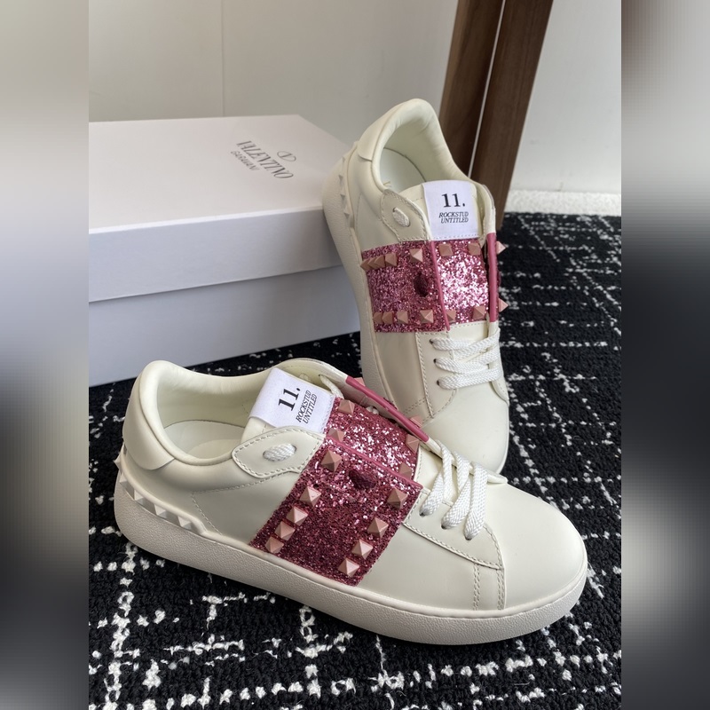 代購級 Valentino 經典升級 低幫綁帶運動鞋、休閑鞋 男士女士真皮闆鞋