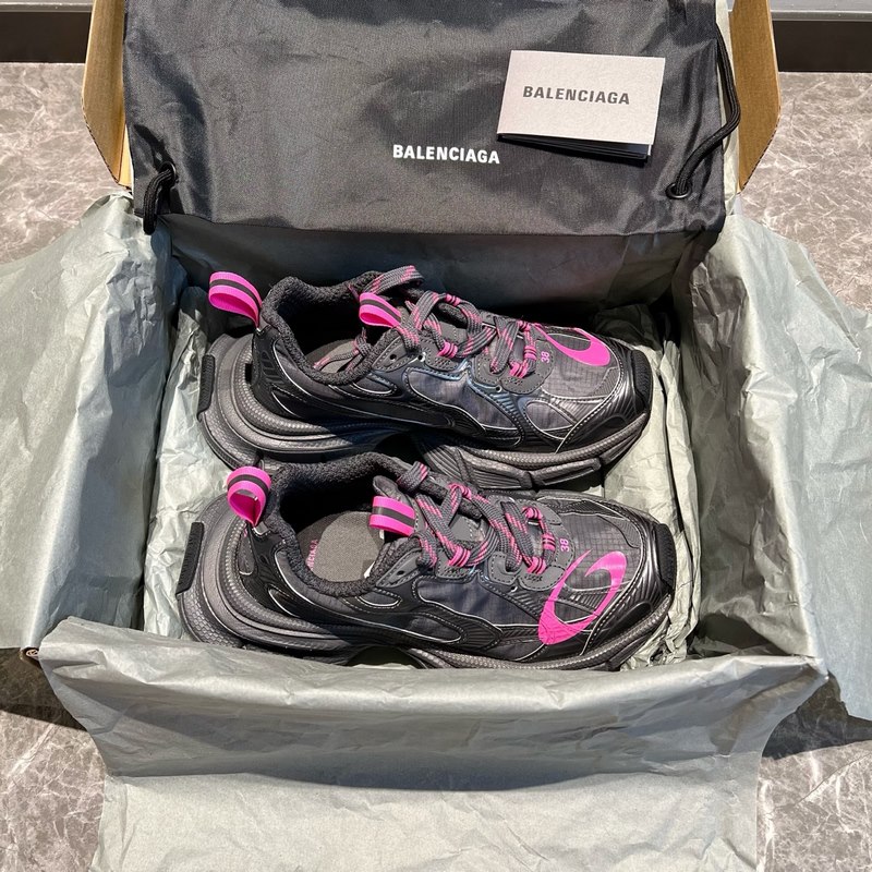 頂級(jí)版本 Balenciaga巴黎世家 3XL 圓頭系帶 老爹鞋 油墨灰格子布