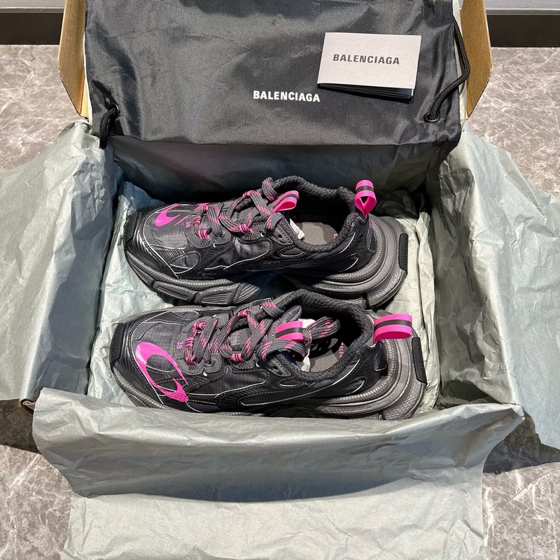 頂級(jí)版本 Balenciaga巴黎世家 3XL 圓頭系帶 老爹鞋 油墨灰格子布