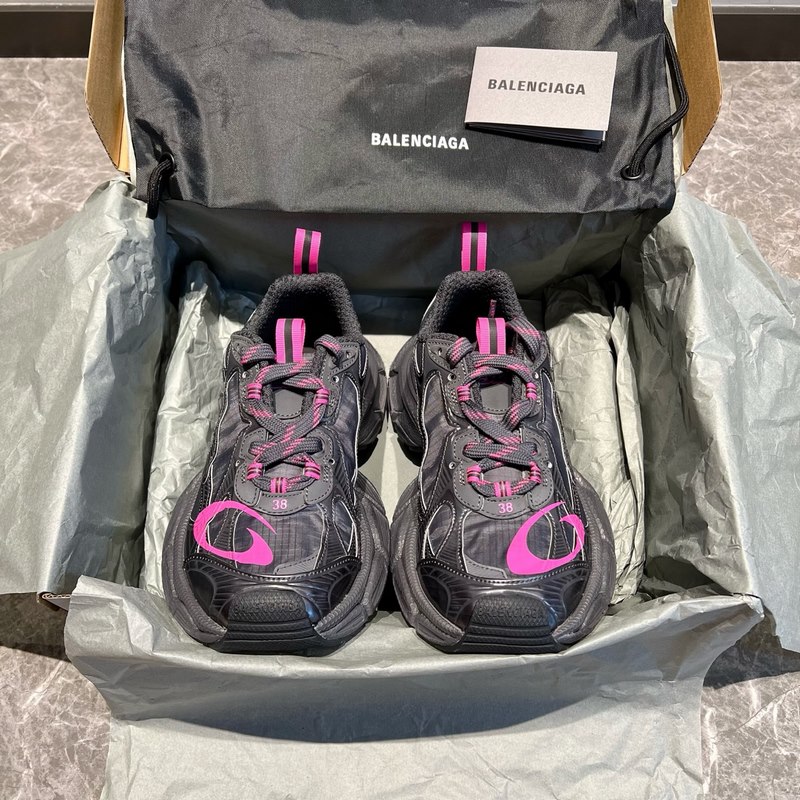 頂級(jí)版本 Balenciaga巴黎世家 3XL 圓頭系帶 老爹鞋 油墨灰格子布