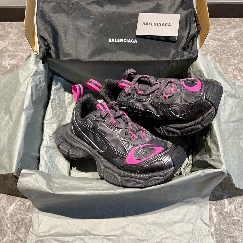 頂級(jí)版本 Balenciaga巴黎世家 3XL 圓頭系帶 老爹鞋 油墨灰格子布