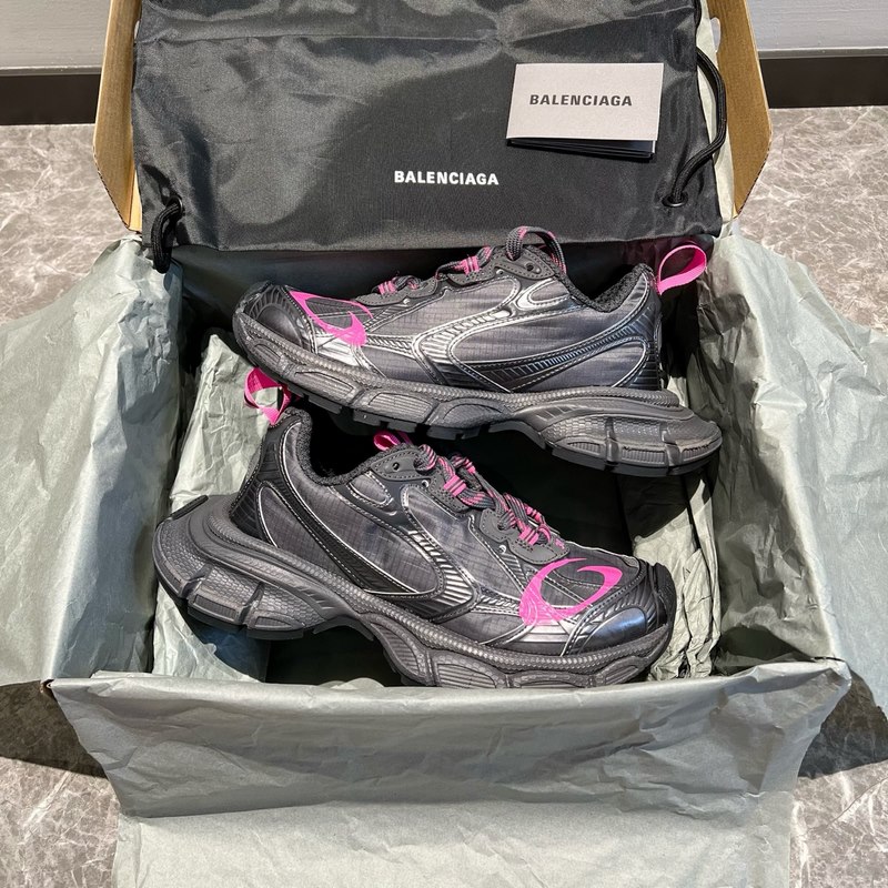 頂級(jí)版本 Balenciaga巴黎世家 3XL 圓頭系帶 老爹鞋 油墨灰格子布