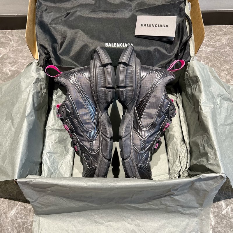 頂級(jí)版本 Balenciaga巴黎世家 3XL 圓頭系帶 老爹鞋 油墨灰格子布