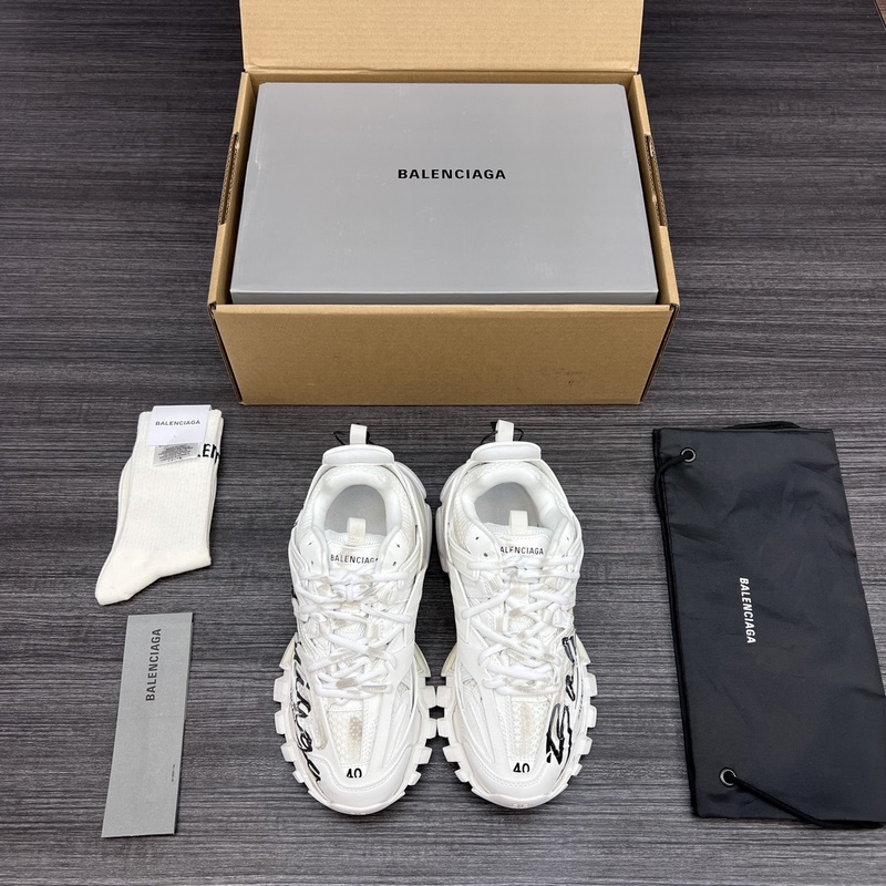 純原版本 無美人尖 市場天花闆 巴黎世家3.0 白色塗鴉做舊 三代戶外概念鞋 B