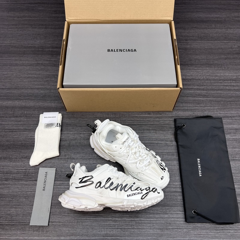 純原版本 無美人尖 市場天花闆 巴黎世家3.0 白色塗鴉做舊 三代戶外概念鞋 B