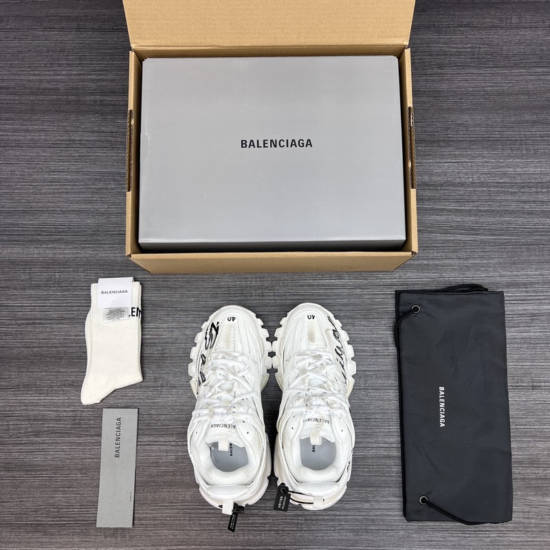 純原版本 無美人尖 市場天花闆 巴黎世家3.0 白色塗鴉做舊 三代戶外概念鞋 B