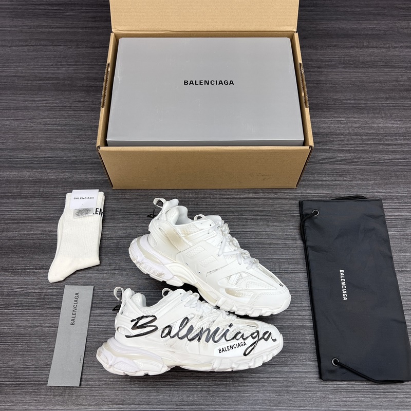 純原版本 無美人尖 市場天花闆 巴黎世家3.0 白色塗鴉做舊 三代戶外概念鞋 B