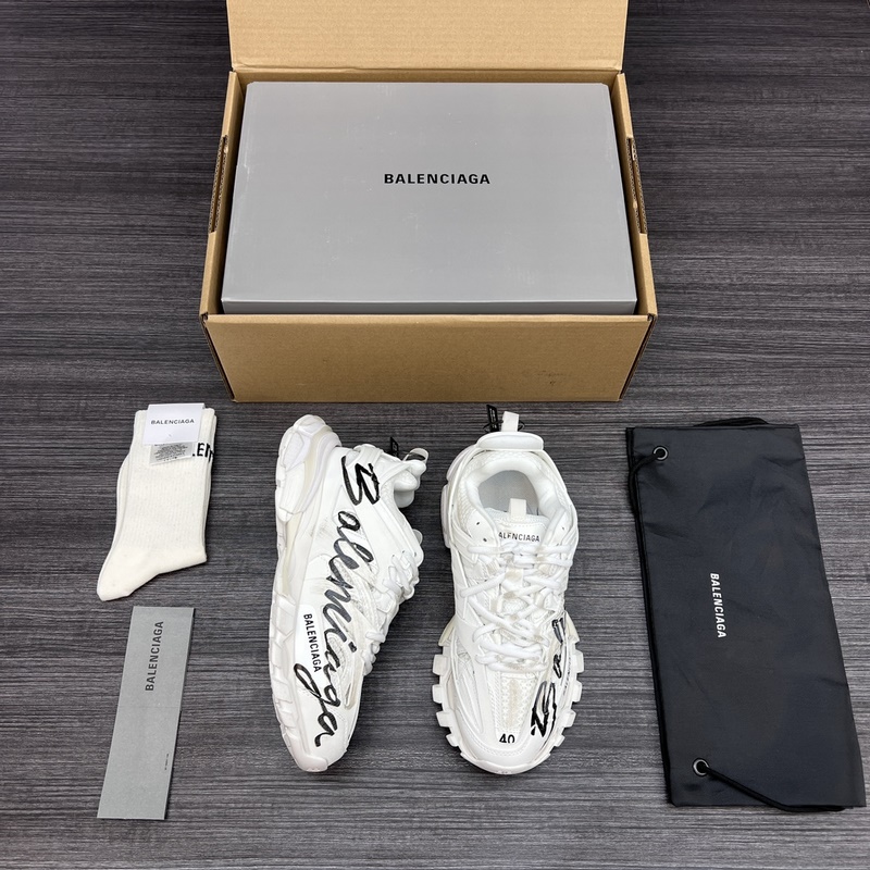 純原版本 無美人尖 市場天花闆 巴黎世家3.0 白色塗鴉做舊 三代戶外概念鞋 B