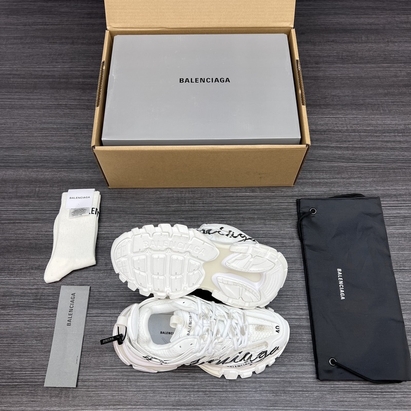 純原版本 無美人尖 市場天花闆 巴黎世家3.0 白色塗鴉做舊 三代戶外概念鞋 B