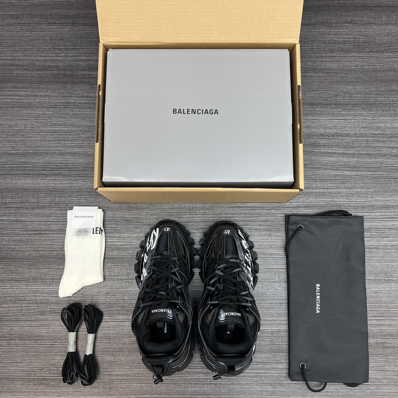 純原版本 無美人尖 市場天花闆 巴黎世家3.0 黑色塗鴉做舊 三代戶外概念鞋 B