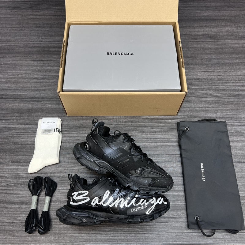 純原版本 無美人尖 市場天花闆 巴黎世家3.0 黑色塗鴉做舊 三代戶外概念鞋 B