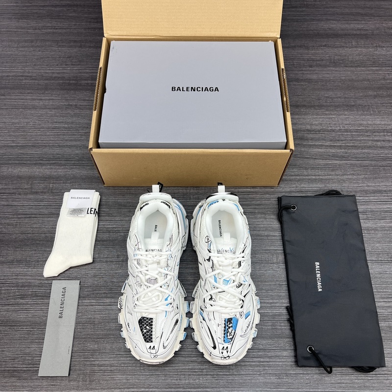 純原版本 無美人尖 市場天花闆 巴黎世家3.0 塗鴉彩繪做舊 三代戶外概念鞋 B