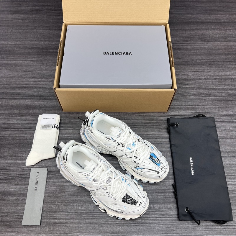 純原版本 無美人尖 市場天花闆 巴黎世家3.0 塗鴉彩繪做舊 三代戶外概念鞋 B