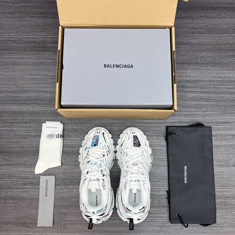 純原版本 無美人尖 市場天花闆 巴黎世家3.0 塗鴉彩繪做舊 三代戶外概念鞋 B