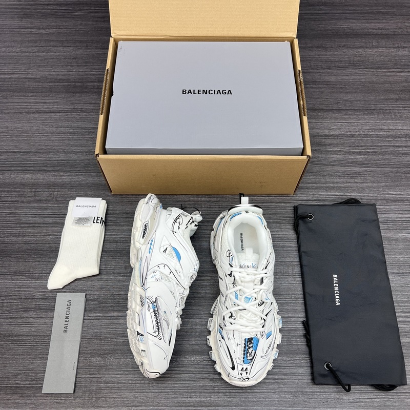 純原版本 無美人尖 市場天花闆 巴黎世家3.0 塗鴉彩繪做舊 三代戶外概念鞋 B