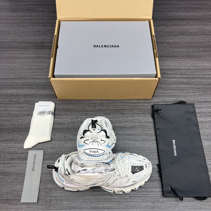 純原版本 無美人尖 市場天花闆 巴黎世家3.0 塗鴉彩繪做舊 三代戶外概念鞋 B