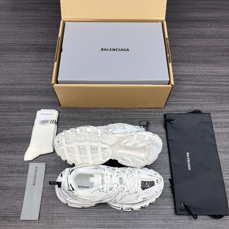 純原版本 無美人尖 市場天花闆 巴黎世家3.0 塗鴉彩繪做舊 三代戶外概念鞋 B