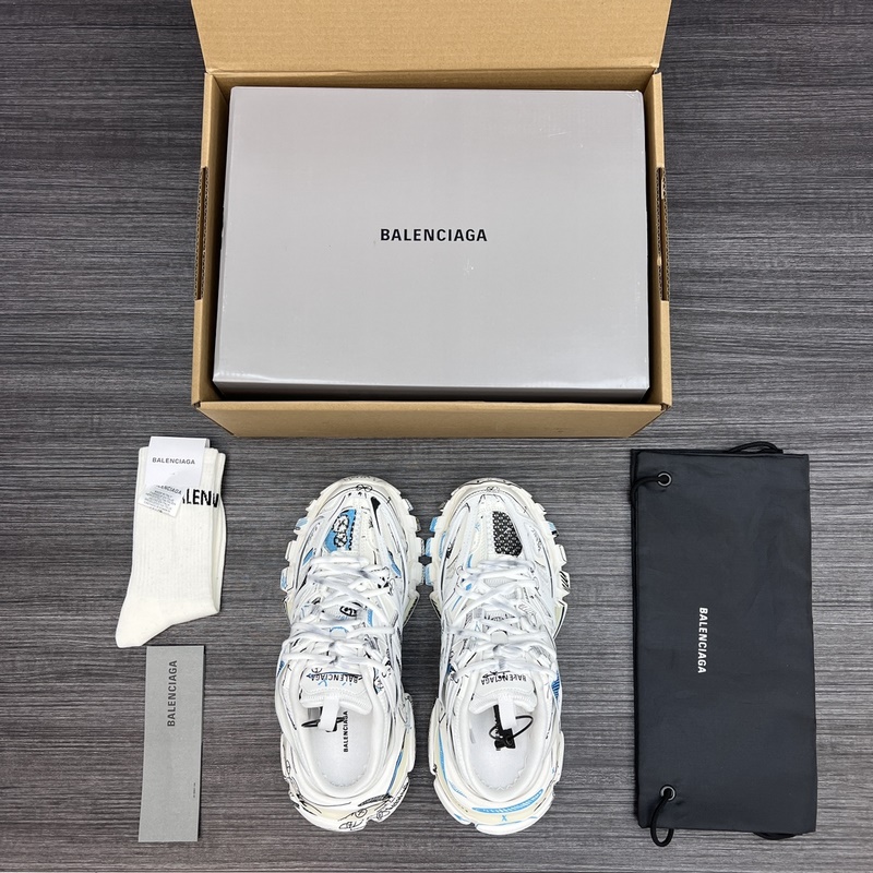 純?cè)姹?無(wú)美人尖 市場(chǎng)天花闆 巴黎世家3.0 半拖三代塗鴉戶外概念鞋 Bale