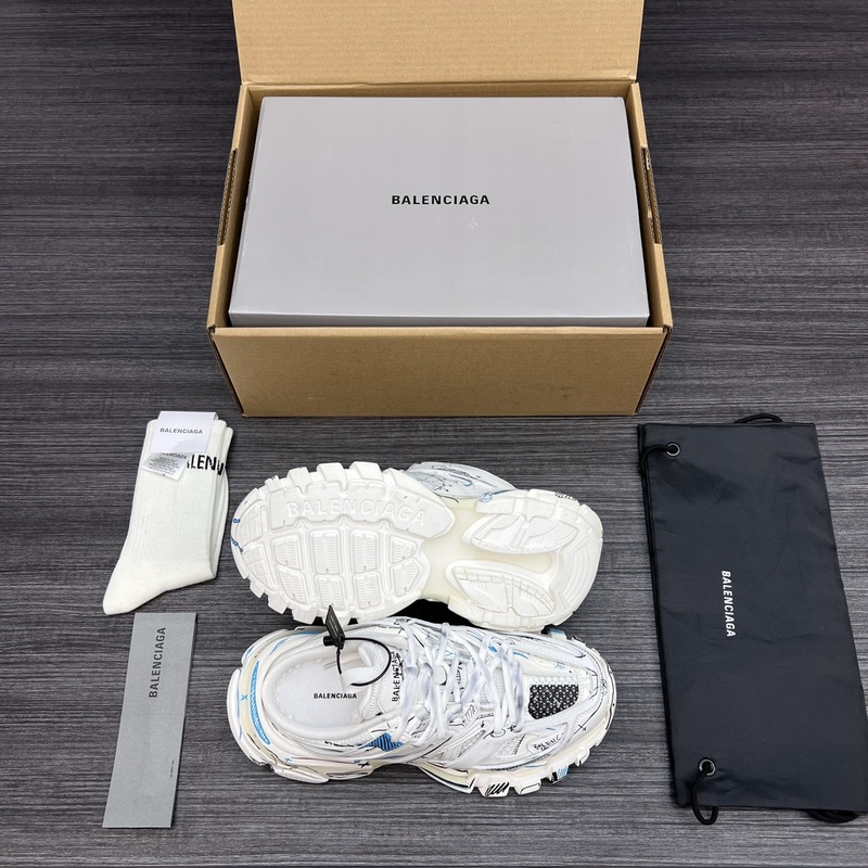 純?cè)姹?無(wú)美人尖 市場(chǎng)天花闆 巴黎世家3.0 半拖三代塗鴉戶外概念鞋 Bale