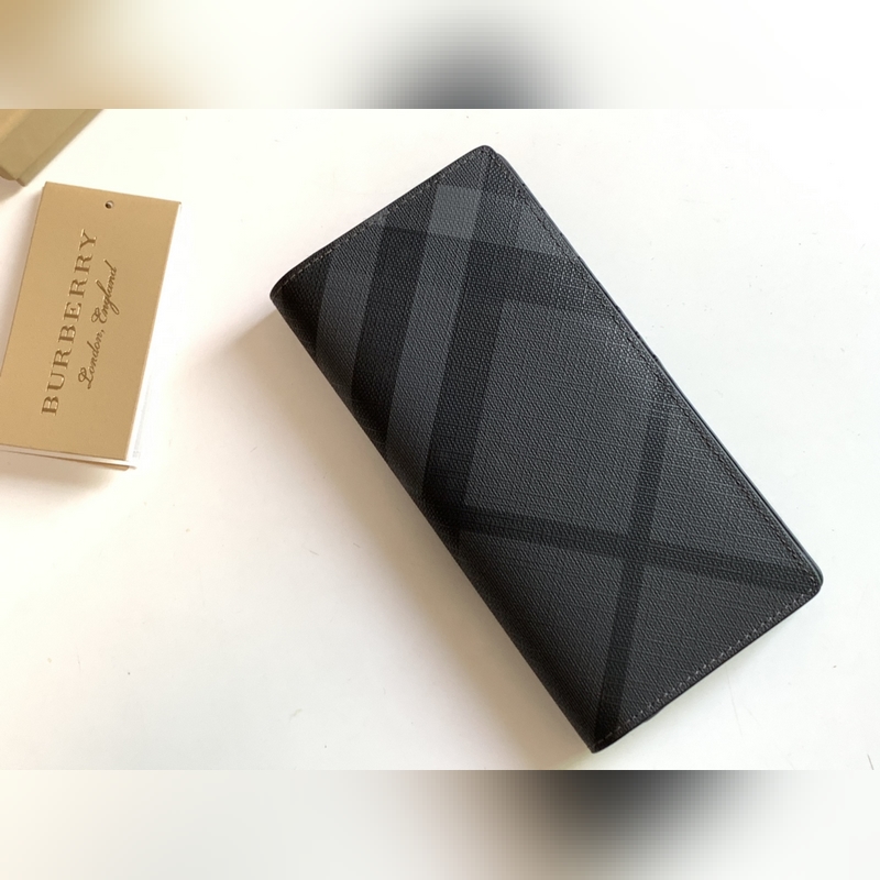 London 格紋二折包 [B 家]原單出品IT~~ 煙熏格子搭配進口粒面小牛皮