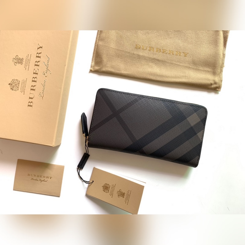 London格紋拉鍊包 [B 家]原單出品IT~~官方新配色小號拉鍊錢包 煙熏格