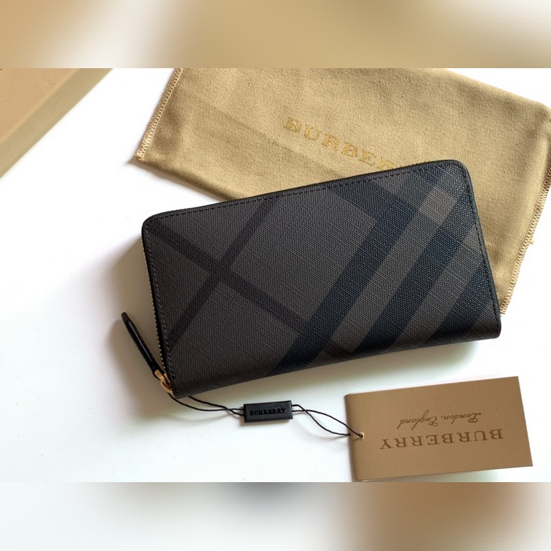 London格紋拉鍊包 [B 家]原單出品IT~~官方新配色小號拉鍊錢包 煙熏格