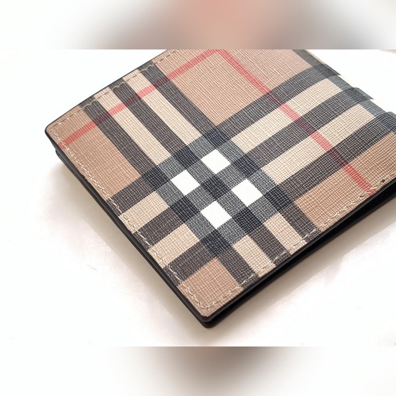 Vintage 格紋環(huán)保帆布兩折短夾 [B家]原單出品IT~~ 采用進口柔軟小牛