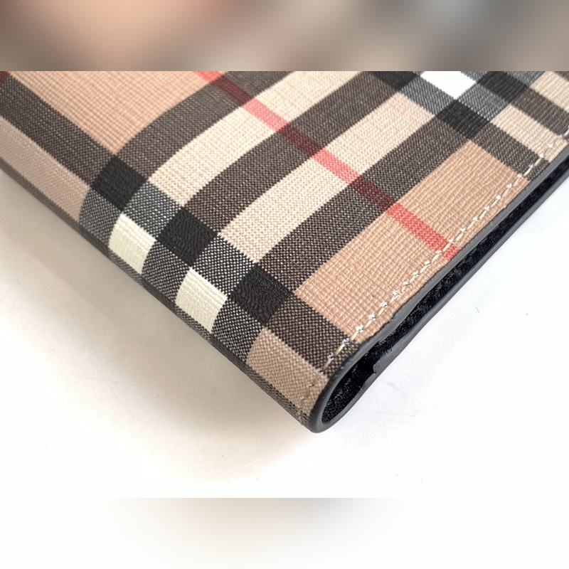 Vintage 格紋環(huán)保帆布兩折短夾 [B家]原單出品IT~~ 采用進口柔軟小牛