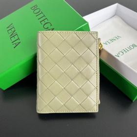 #Bv 編織雙折拉鍊錢包 742330 男女通用小巧精緻的錢包 優雅時尚的造型