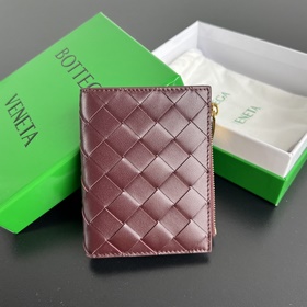 #Bv 編織雙折拉鍊錢包 742330 男女通用小巧精緻的錢包 優雅時尚的造型