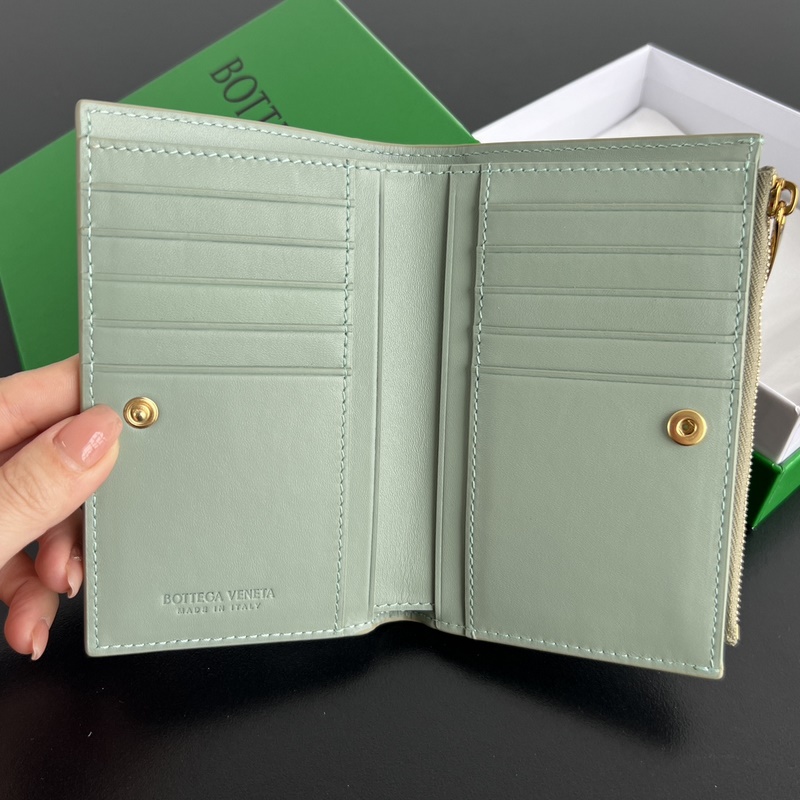 #Bv 編織雙折拉鍊錢包 749940 男女通用小巧精緻的錢包 優雅時尚的造型