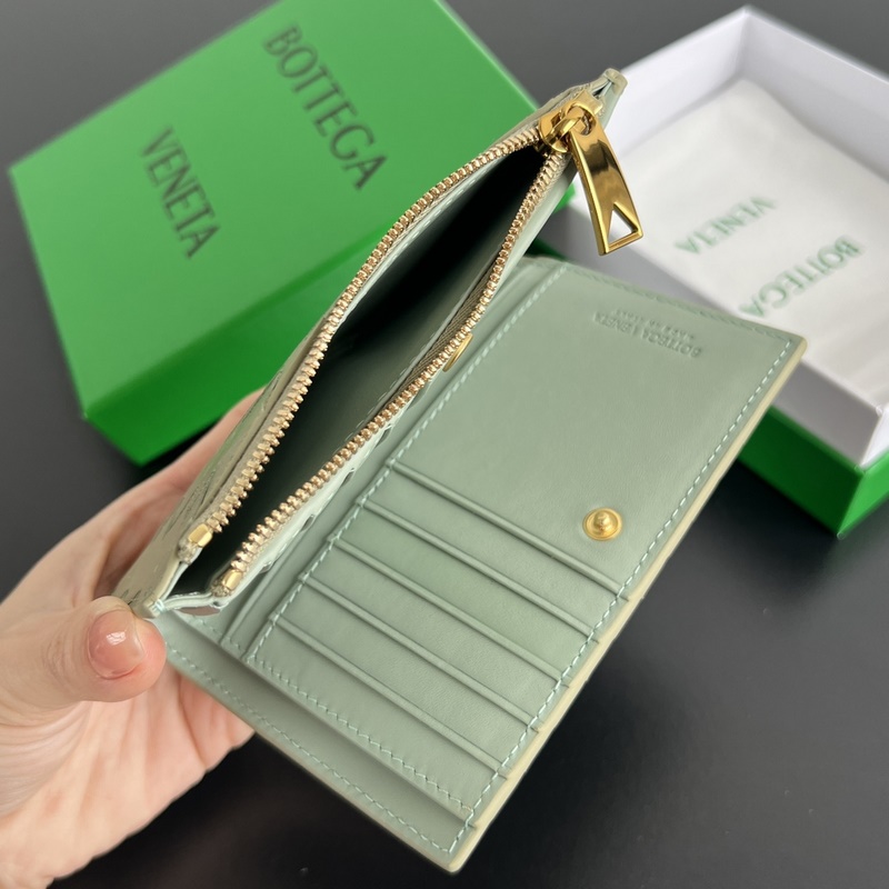 #Bv 編織雙折拉鍊錢包 749940 男女通用小巧精緻的錢包 優雅時尚的造型