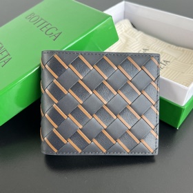 B家605721中寬編織短夾 兩折扣短夾式 實用時很方便 純手工編織 原廠胎牛皮