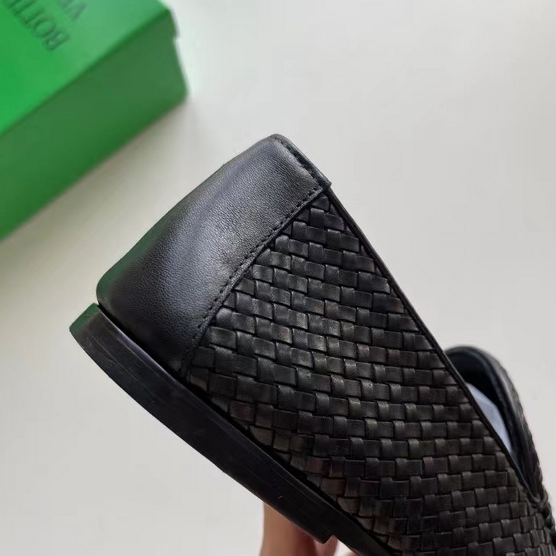 Bv新款 男士Sundy便鞋 intrecciato黑色羊皮革編織便鞋，整鞋羊皮