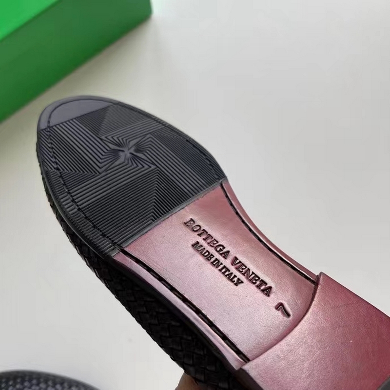 Bv新款 男士Sundy便鞋 intrecciato黑色羊皮革編織便鞋，整鞋羊皮