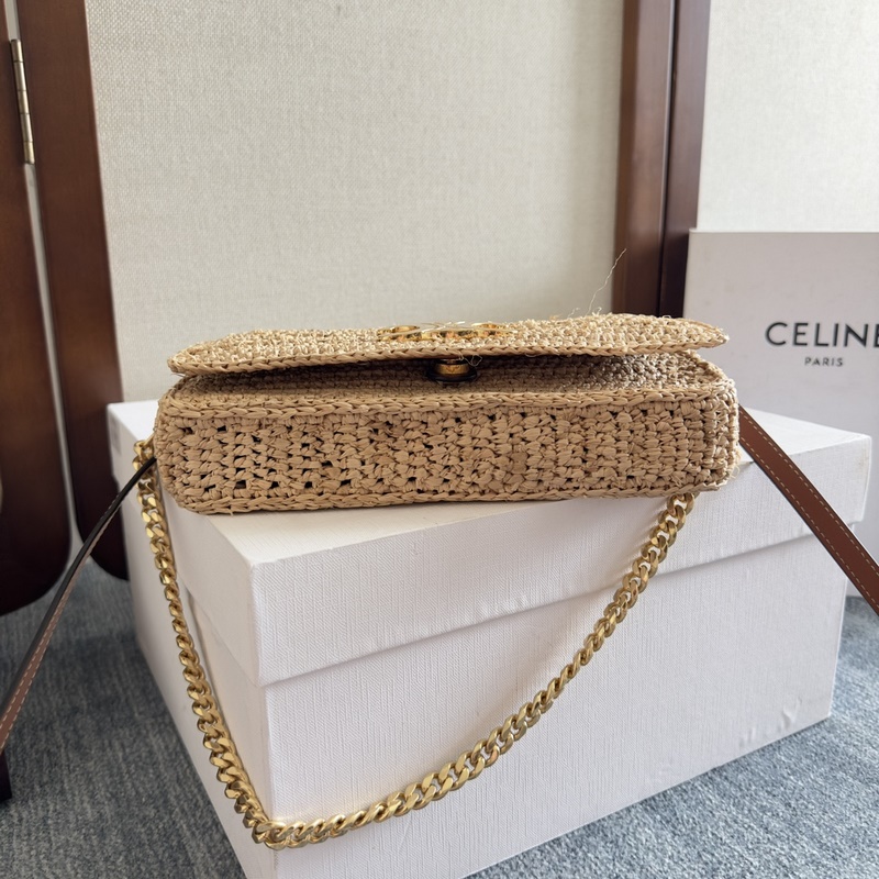CELINEINE MULTIPOCHETTE植物材料袖珍包 24ss新品草編袖
