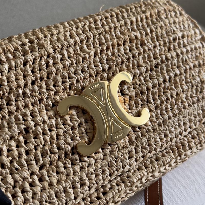 CELINEINE MULTIPOCHETTE植物材料袖珍包 24ss新品草編袖