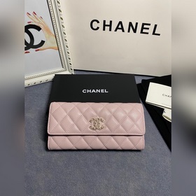CHANEL 兩折長夾口蓋錢包到貨 頭層牛皮搭配新款logo同樣是穿皮旁邊鑽石包