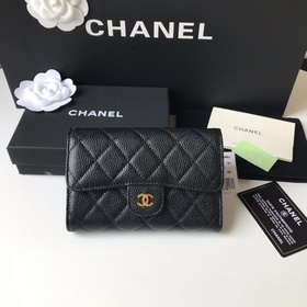 [原單品質][配帶包裝]CHANEL 中號三折錢包 款號A84341 頂級皮料五