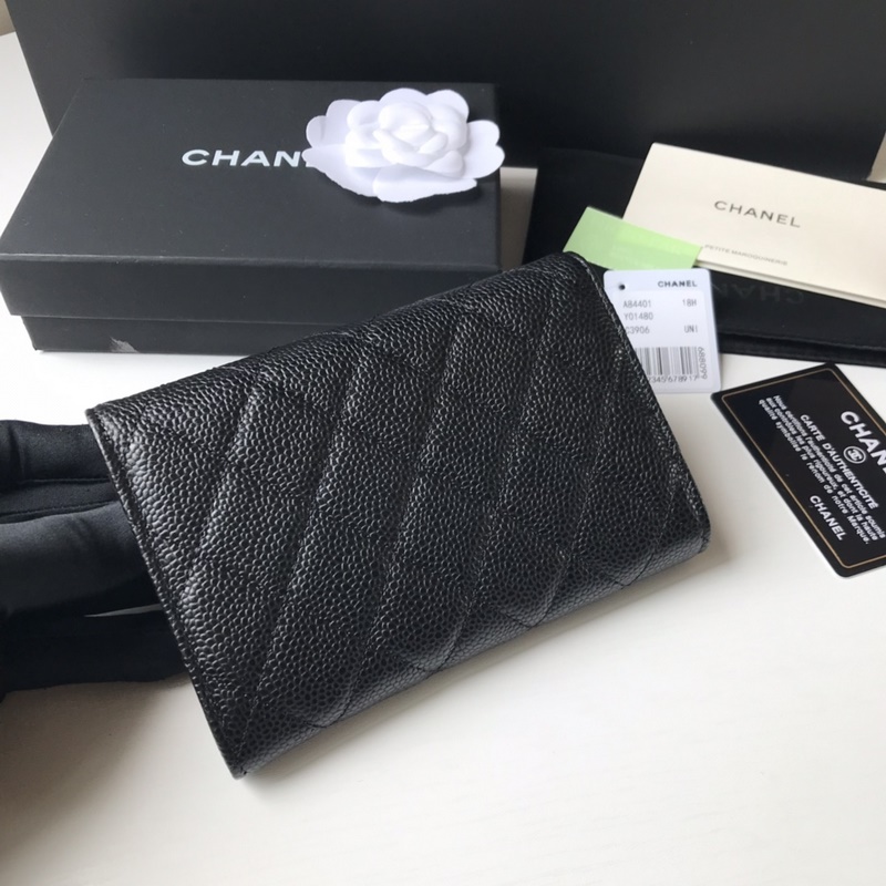[原單品質][配帶包裝]CHANEL 中號三折錢包 款號A84341 頂級皮料五