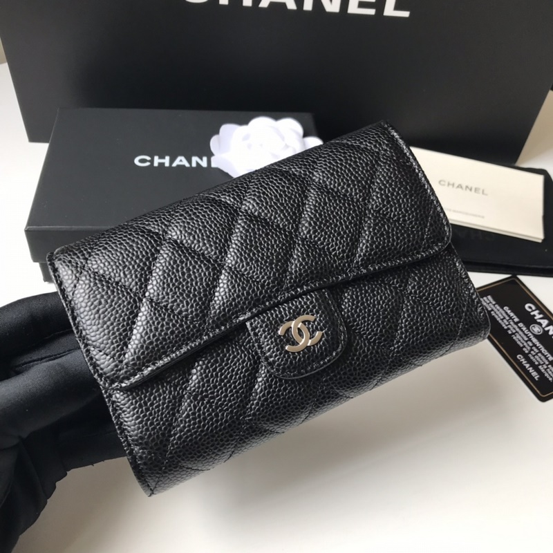 [原單品質][配帶包裝]CHANEL 中號三折錢包 款號A84341 頂級皮料五