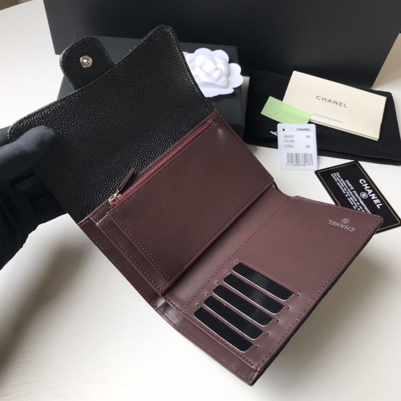 [原單品質][配帶包裝]CHANEL 中號三折錢包 款號A84341 頂級皮料五