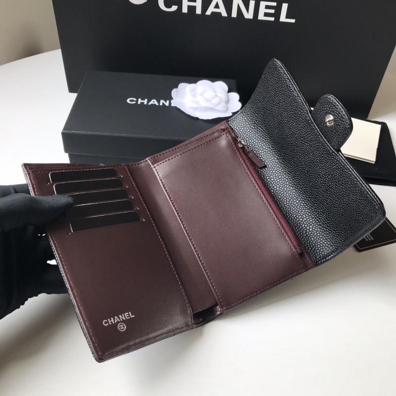 [原單品質][配帶包裝]CHANEL 中號三折錢包 款號A84341 頂級皮料五