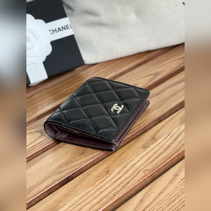 2104新品chanel 對折短錢包到貨 小羊皮制作內裡帶零錢袋 這類錢包超級實