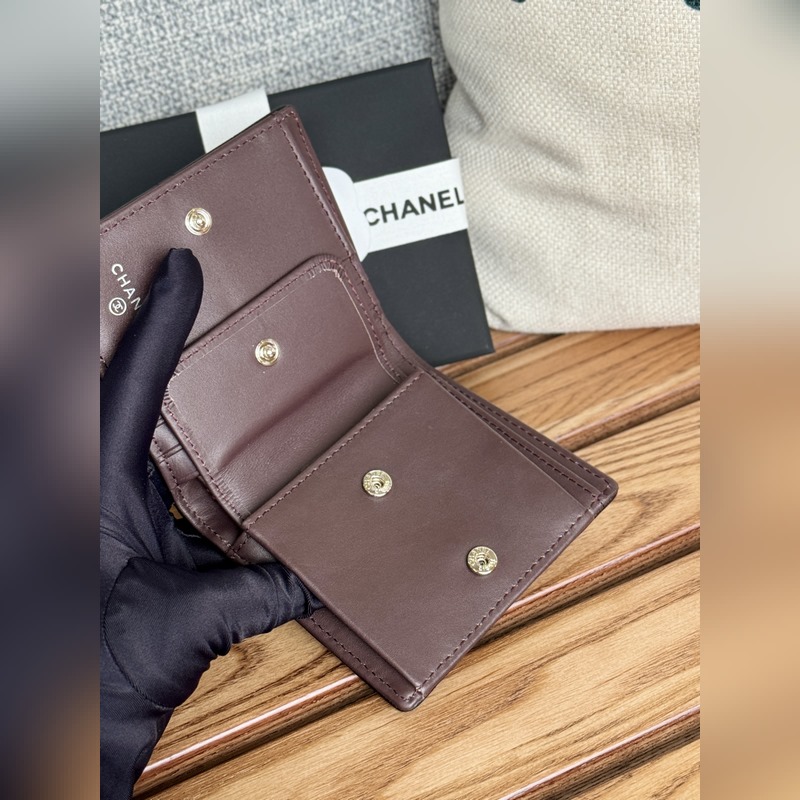 2104新品chanel 對折短錢包到貨 小羊皮制作內裡帶零錢袋 這類錢包超級實