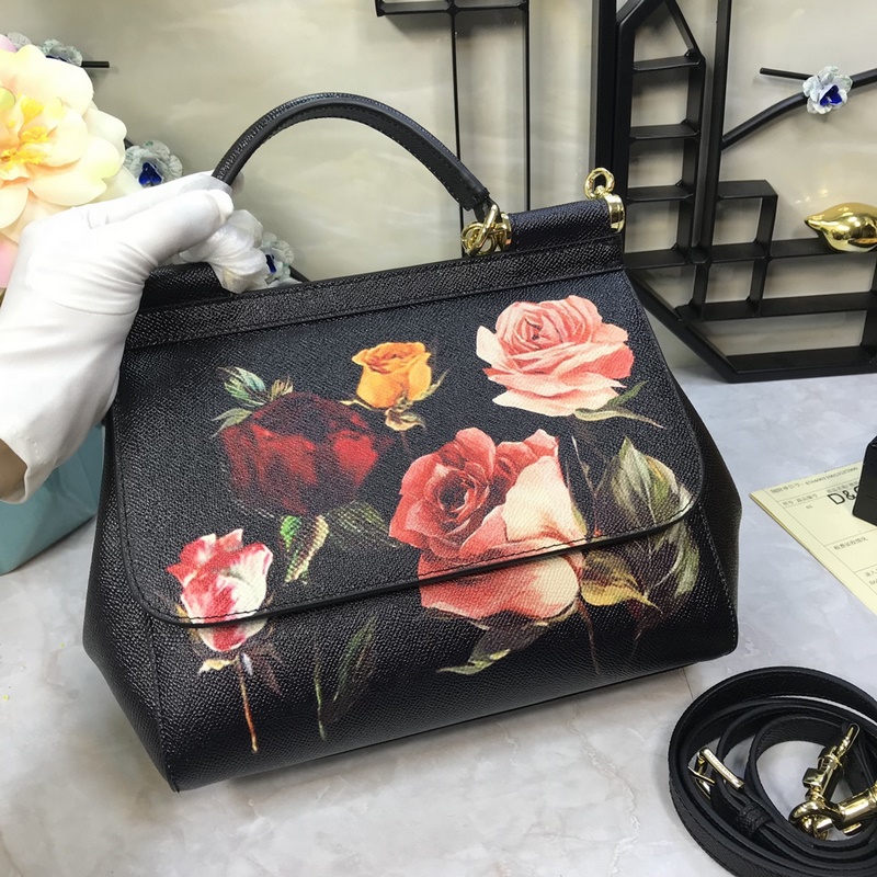 Dolce & Gabbana 杜嘉班納]牛皮印花 可斜挎/手提 帶鏡子 海外代