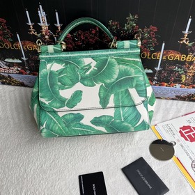 Dolce & Gabbana 杜嘉班納]牛皮印花 可斜挎/手提 帶鏡子 海外代