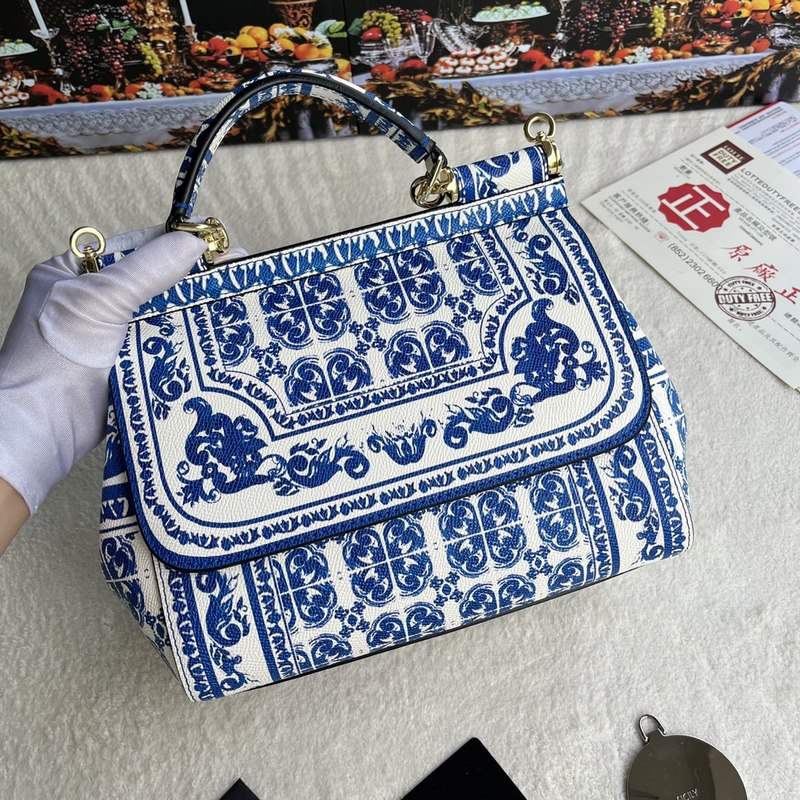 Dolce & Gabbana 杜嘉班納]牛皮印花 可斜挎/手提 帶鏡子 海外代