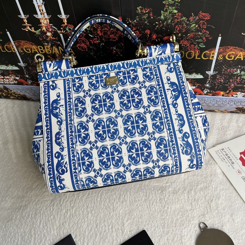 Dolce & Gabbana 杜嘉班納]牛皮印花 可斜挎/手提 帶鏡子 海外代