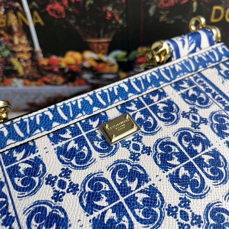 Dolce & Gabbana 杜嘉班納]牛皮印花 可斜挎/手提 帶鏡子 海外代